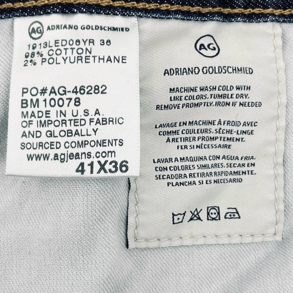 NWT AG Adriano Goldschmied B-Type II Straight Dark Wash Denim Jeans 41 X 36 - Picture 9 of 9